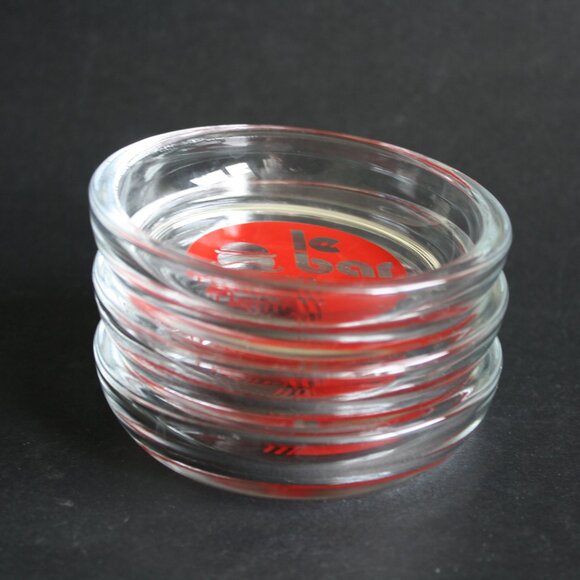 Set of 3 Vintage Le Bar ashtrays coasters small dishes 1990s Barware - Picture 3 of 4